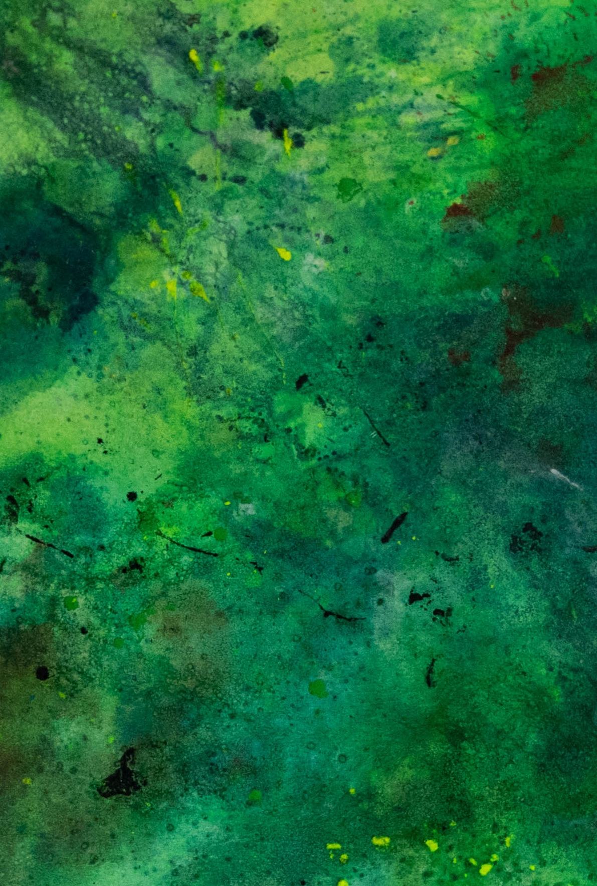 Bild mit Acrylfarbe in Grüntönen auf zufälligem Strukturhintergrund