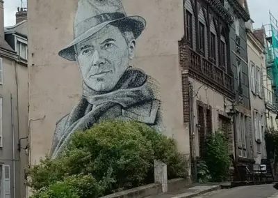 Wandbild in Graustufen von Jean Moulin Chartres